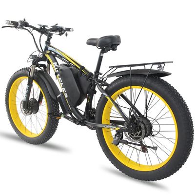 26AH 2000W ハイパワー 二輪駆動 26x4.0インチファットタイヤの二駆電動自転車