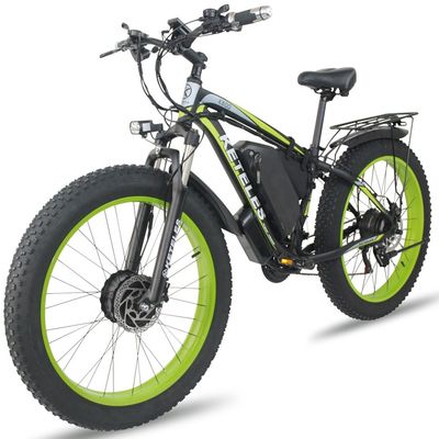 26AH 2000W ハイパワー 二輪駆動 26x4.0インチファットタイヤの二駆電動自転車