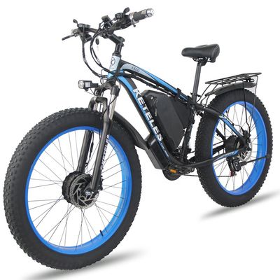 26AH 2000W ハイパワー 二輪駆動 26x4.0インチファットタイヤの二駆電動自転車