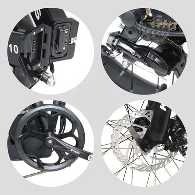 2024直行20x4.0インチ太タイヤ折りたたみEバイク7速ギア付き1000W 後部ハブモーター