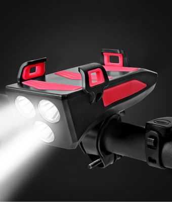 USB 充電可能 LED 自転車ヘッドライト 自転車ホーン 電話ホルダー 夜行用のパワーバンク