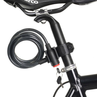 盗難防止自転車 セキュリティ ロック ステンレス鋼ケーブルコイル 城 バイク 自転車 MTB 自転車 2 鍵