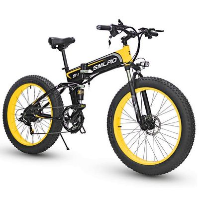 電動自転車 脂肪タイヤ 折りたたみ 13AH SMLRO S11 26x4.0 インチ 48V 1000W モーター 7 スピード