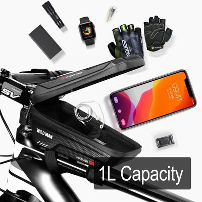 防水6.6インチ電話ケース MTB パック 1L容量自転車用品用のタッチスクリーンバッグ