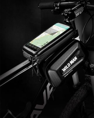 フロント・チューブ・フレーム 自転車 自転車ハンドルバッグ 1L容量 防水電話マウント