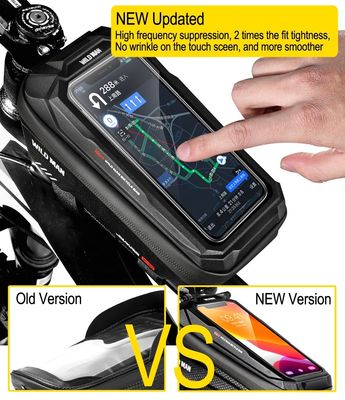 フロント・チューブ・フレーム 自転車 自転車ハンドルバッグ 1L容量 防水電話マウント