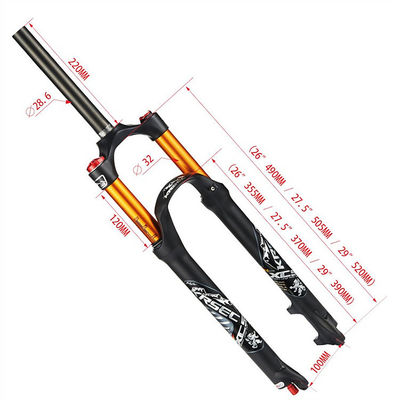 24-28インチ MTB 自転車 空気ショックフォーク 懸垂 ブレーキフォーク 700c ステア長 220m