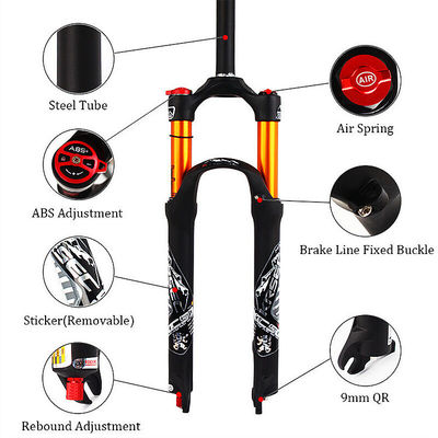 24-28インチ MTB 自転車 空気ショックフォーク 懸垂 ブレーキフォーク 700c ステア長 220m